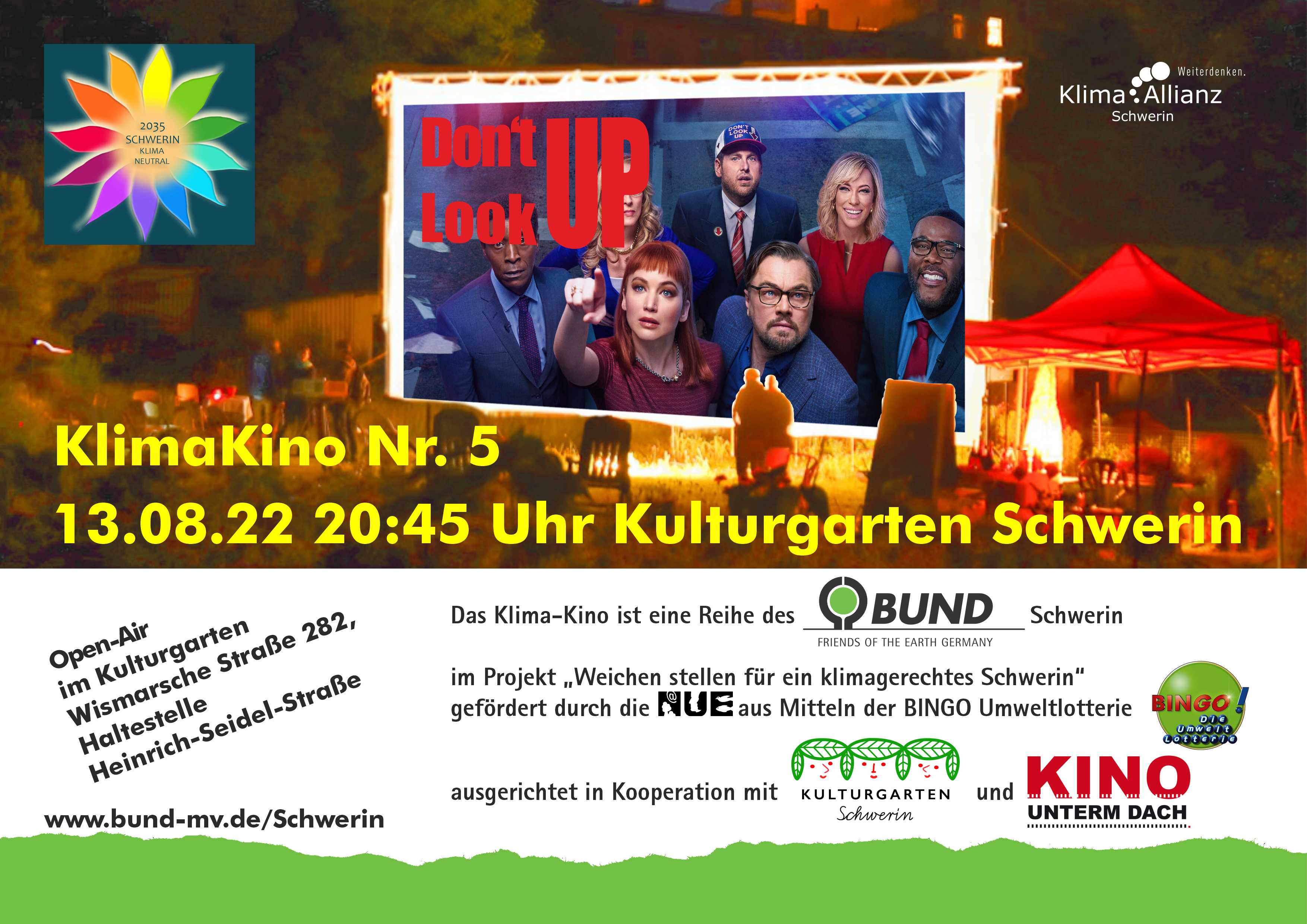 KlimaKino Nr. 5 13.08.22 20:45 Uhr Kulturgarten Schwerin © BUND Schwerin