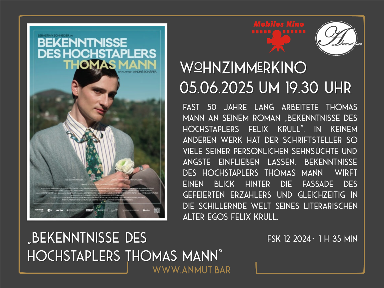 Wohnzimmerkino: „Bekenntnisse des Hochstaplers Thomas Mann“