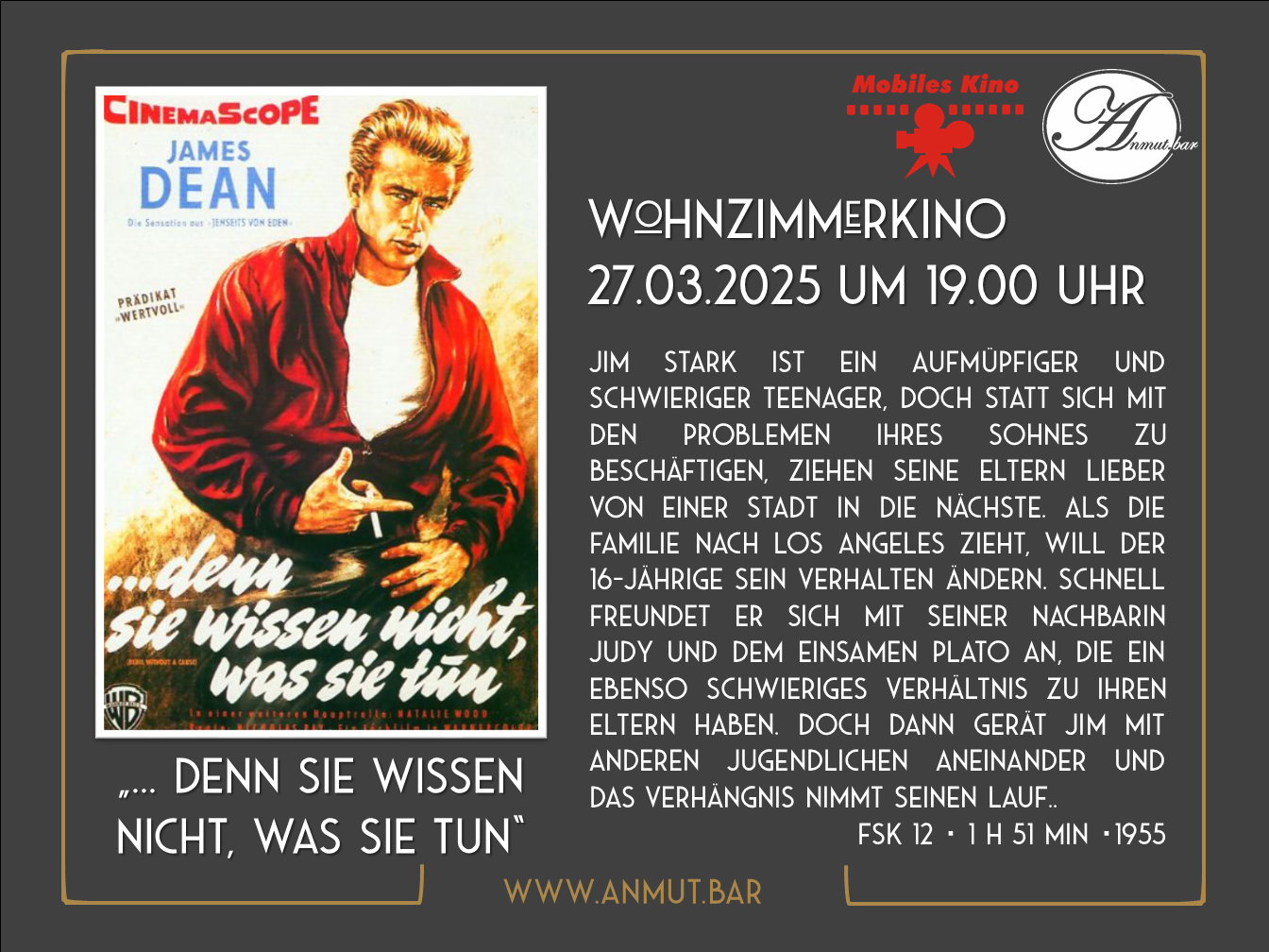 Wohnzimmerkino: „… denn sie wissen nicht, was sie tun“