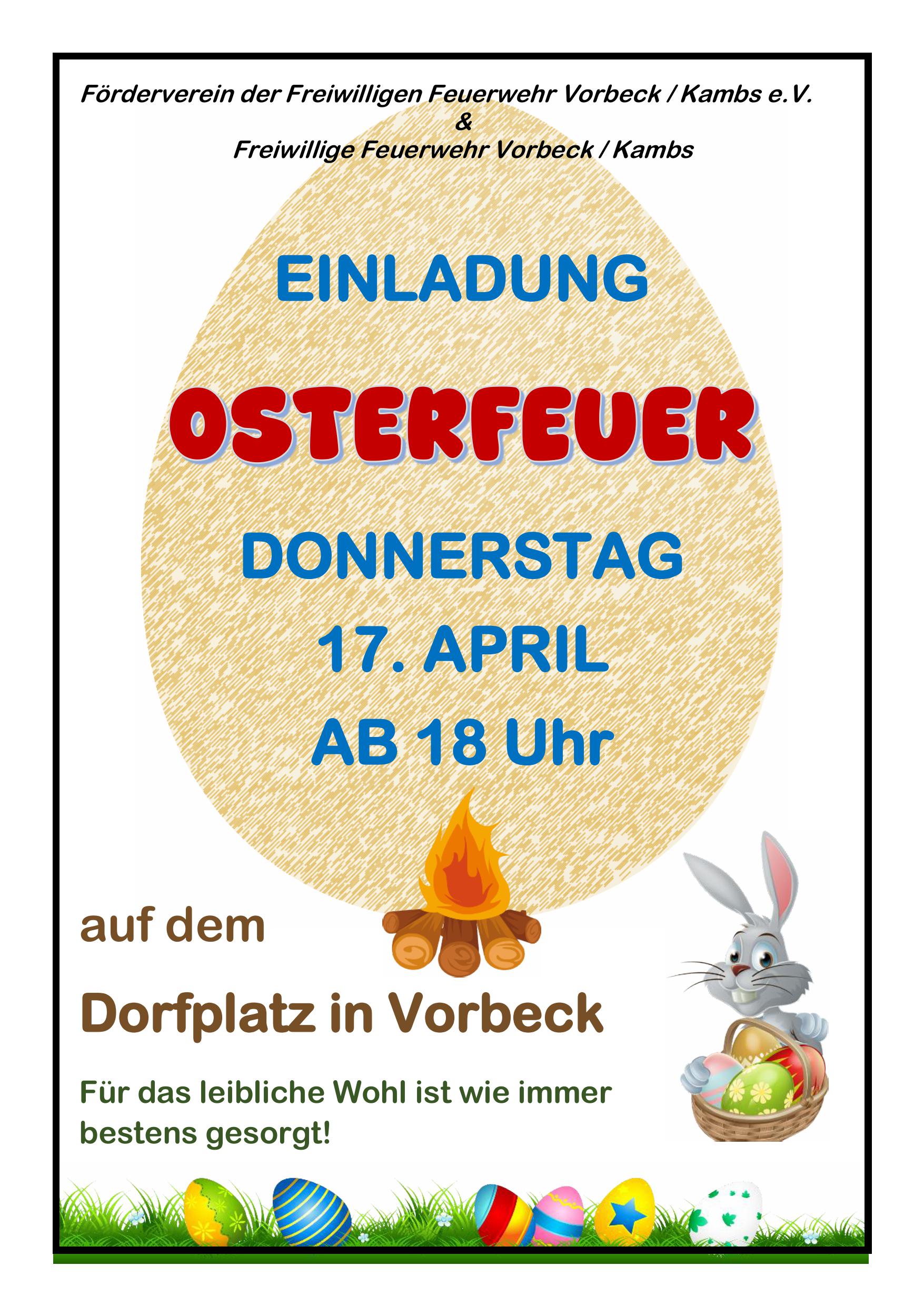 Osterfeuer in Vorbeck