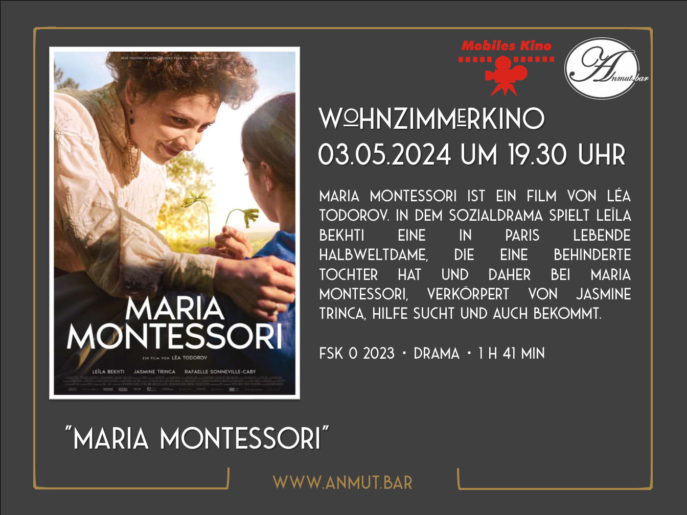 Wohnzimmerkino: „Maria Montessori“