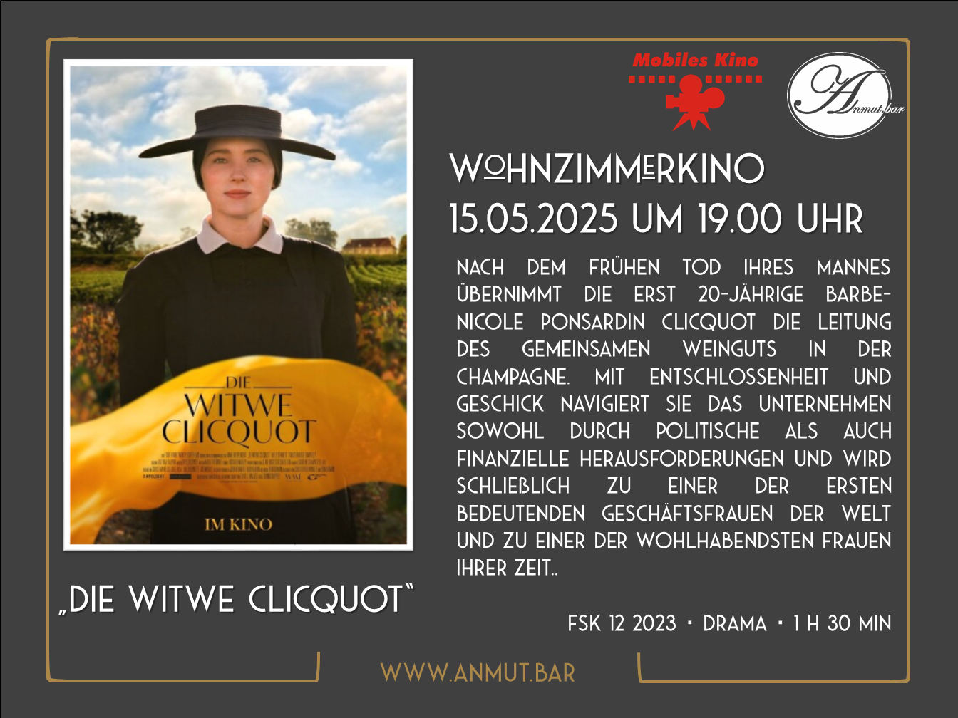 Wohnzimmerkino: „Die Witwe Clicquot“