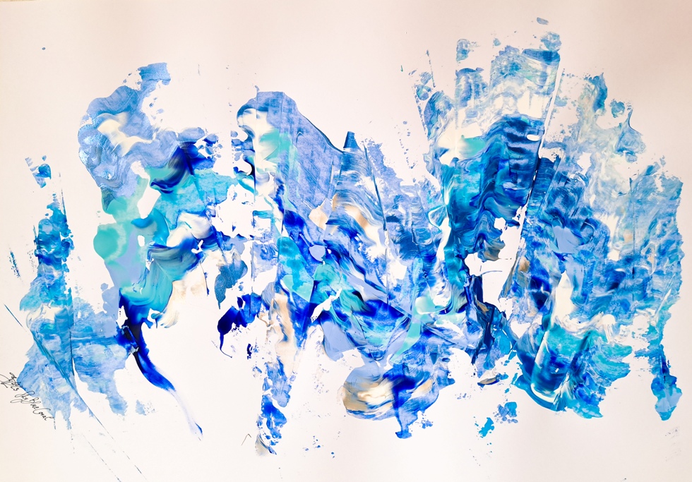 Perl-Acrylfarben auf Kuenstlerpapier, 64 x 44 cm © Barbara Harder-Lutz