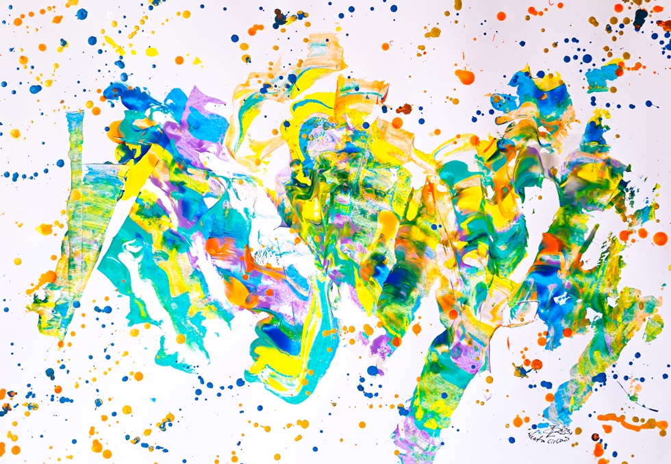irisierende Acrylfarben auf Kuenstlerpapier, 64 x 44 cm © Barbara Harder-Lutz