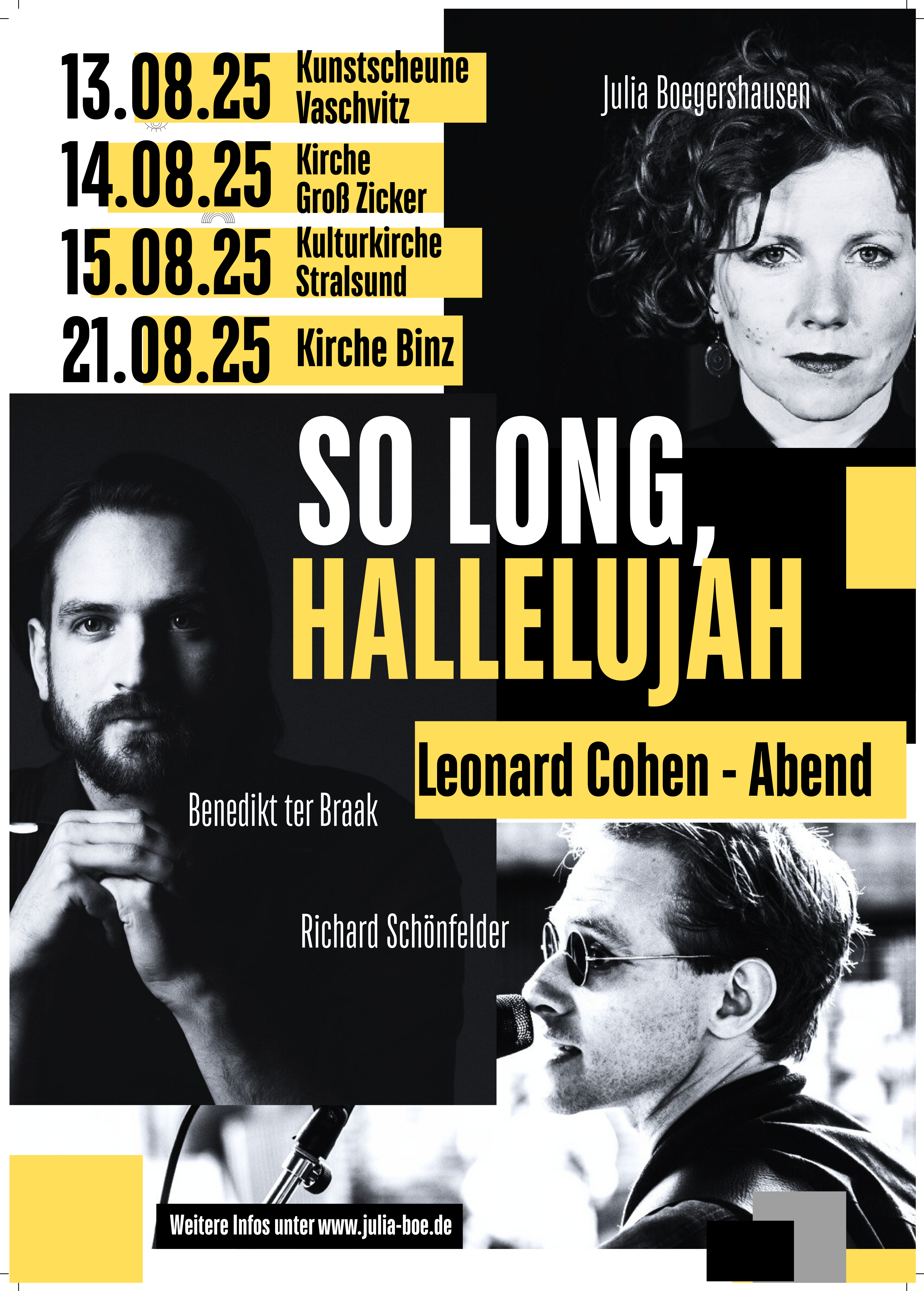 Ein Leonard Cohen Abend - „So long, Hallelujah“