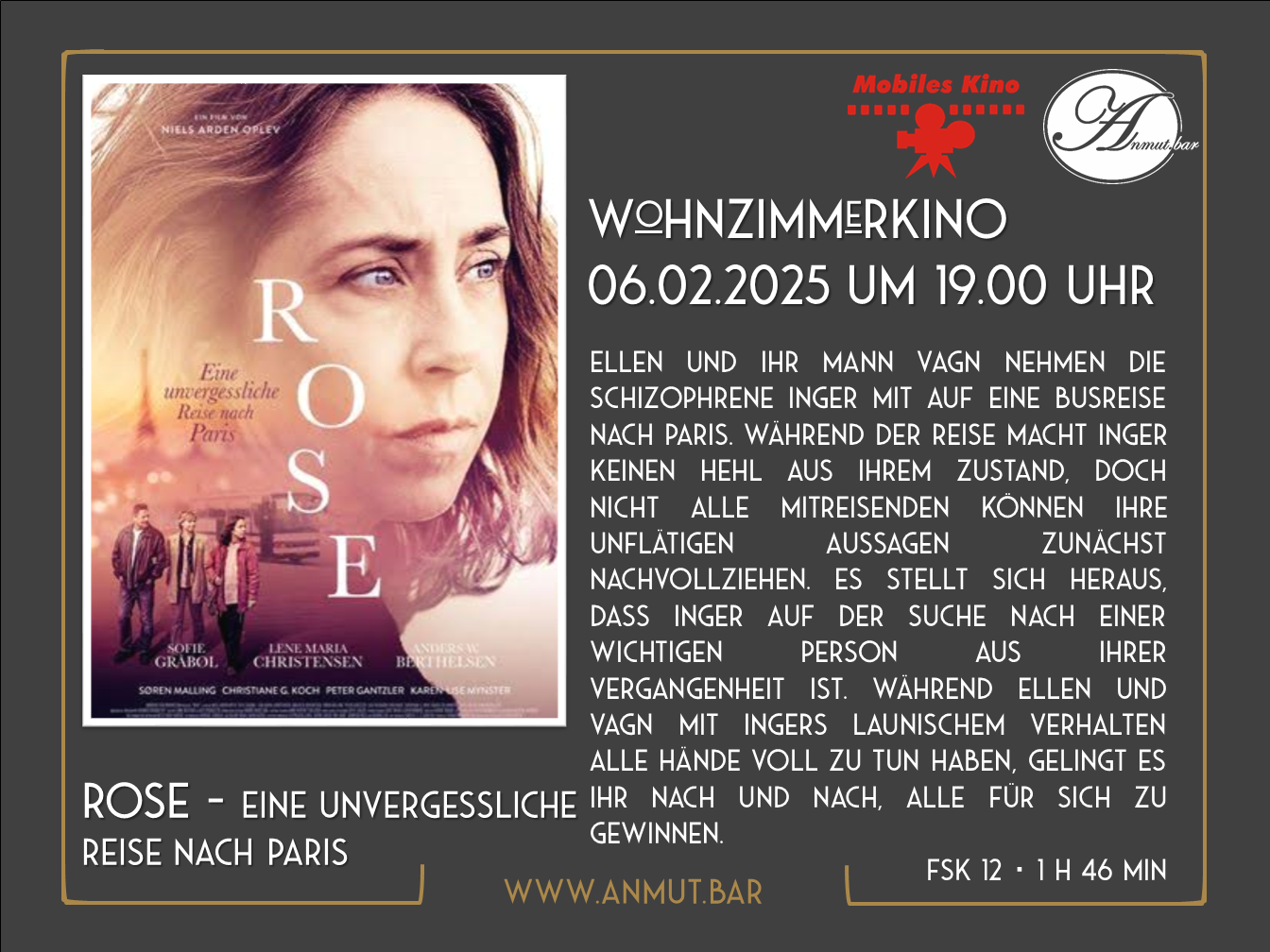 Wohnzimmerkino: „Rose – Eine unvergessliche Reise nach Paris „