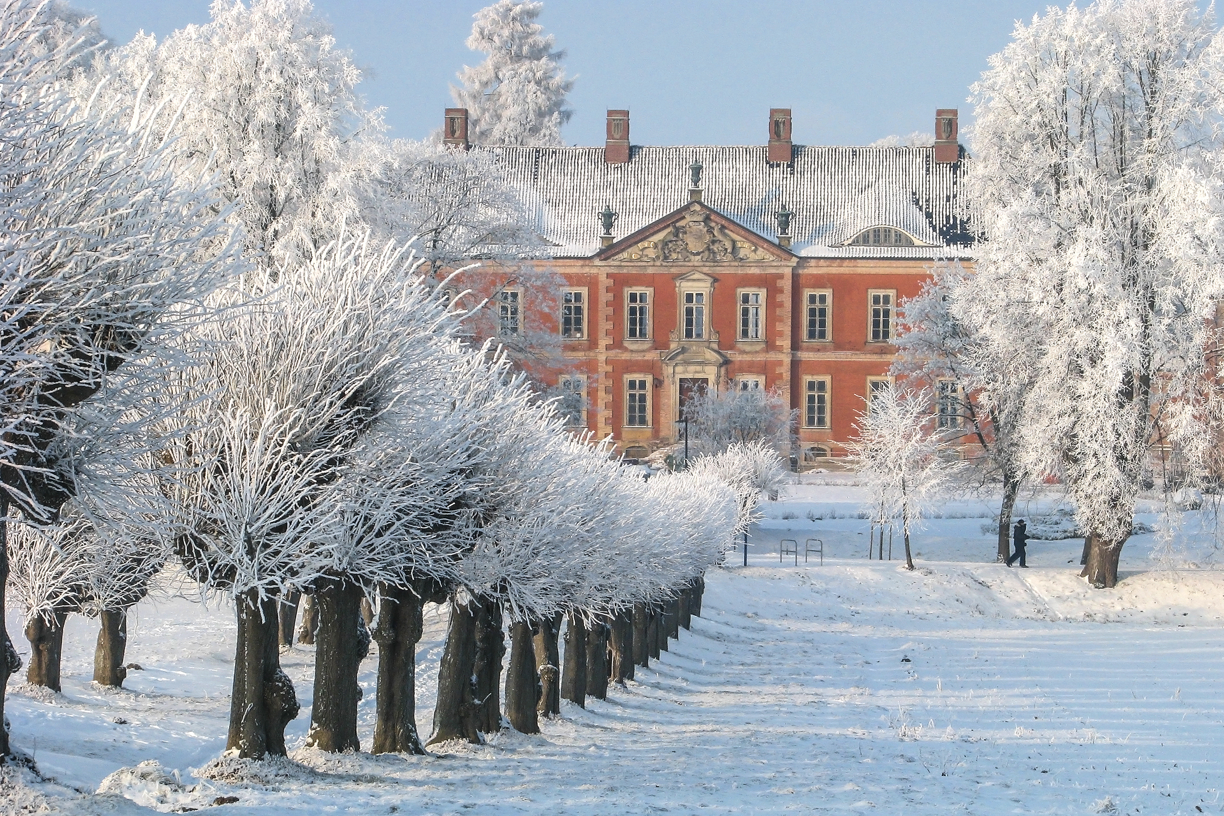 Auch im Winter beeindruckend: Feston-Allee zum Schloss Bothmer © SSGK MV / Helmut Strauß