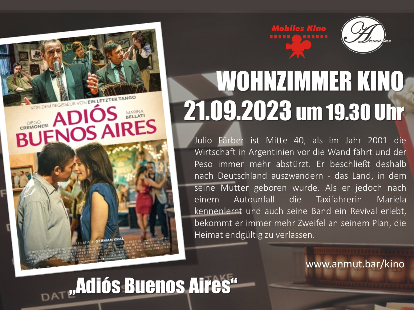 Wohnzimmerkino: „Adiós Buenos Aires“