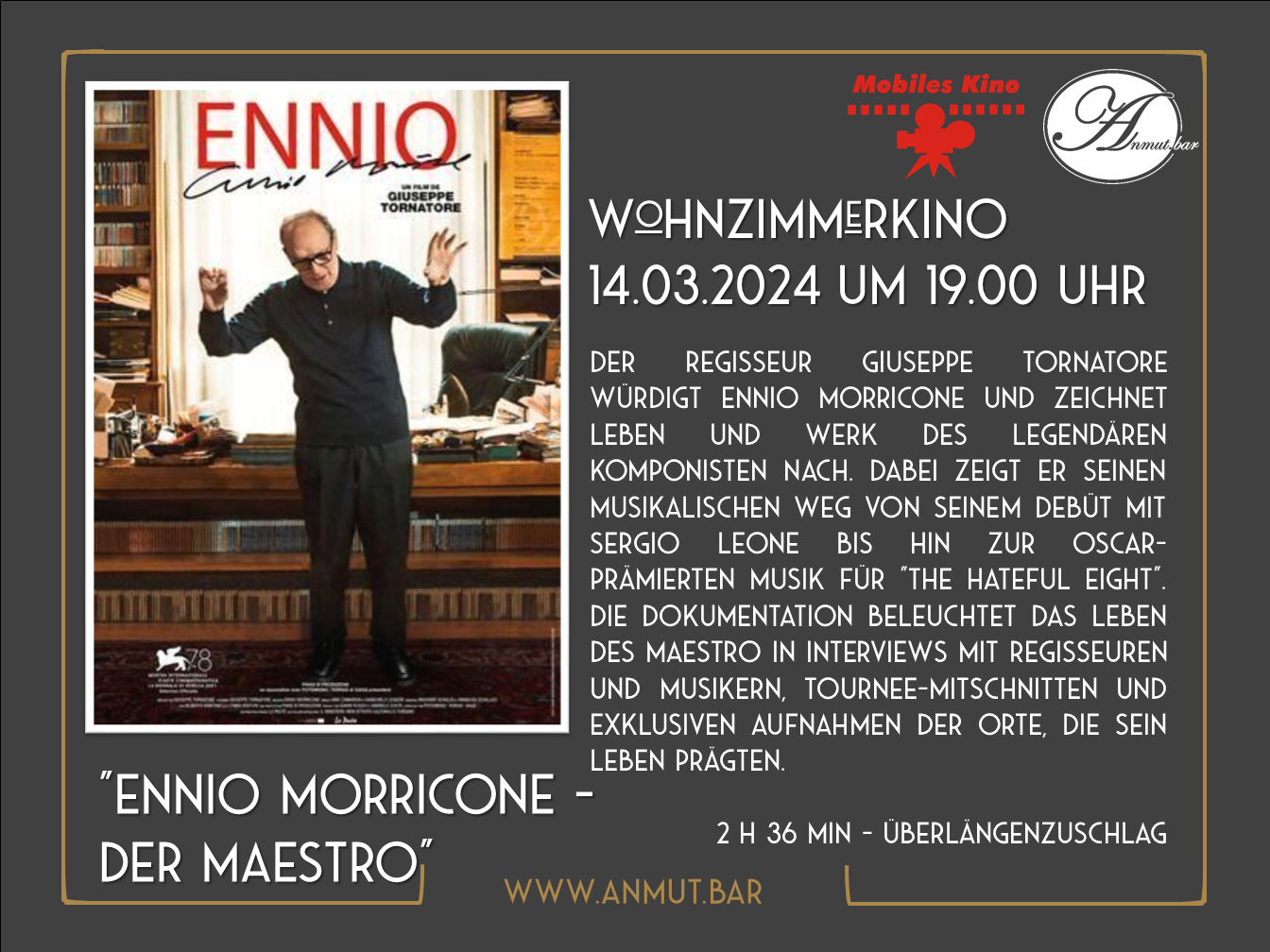 Wohnzimmerkino: „Ennio Morricone – Der Maestro“