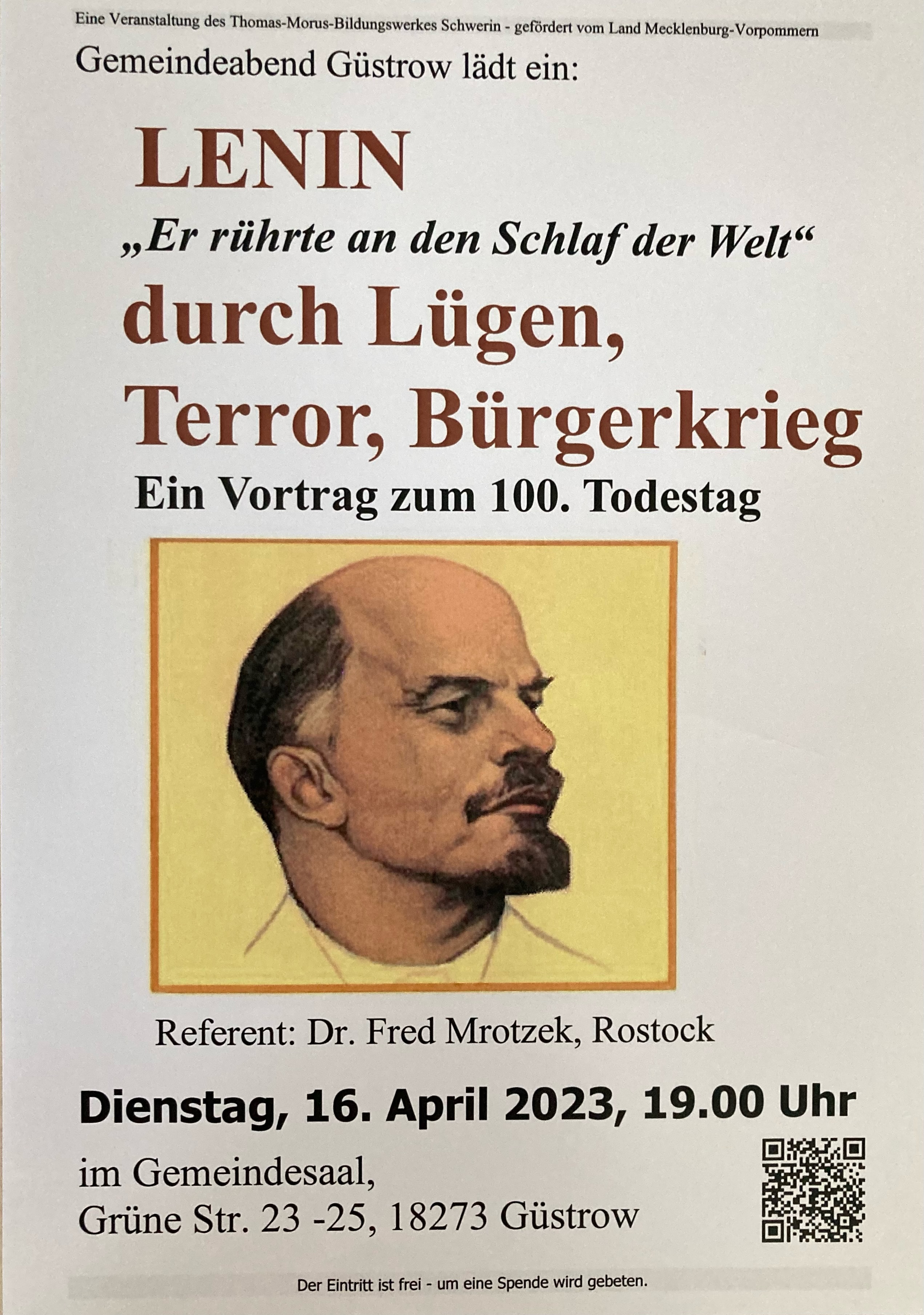 Lenin durch Lügen, Terror, Bürgerkrieg – Ein Vortrag zum 100. Todestag
